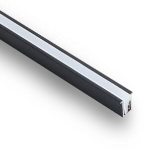 Aluminum LED Profile - Deep Recessed 2M Black