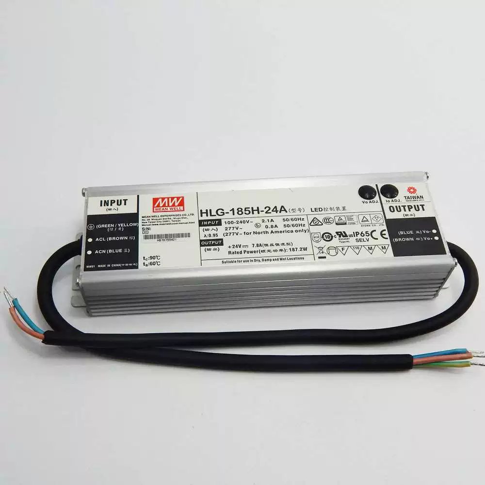 MEAN WELL HLG-185H-24A High Power IP67 LED Power Supply